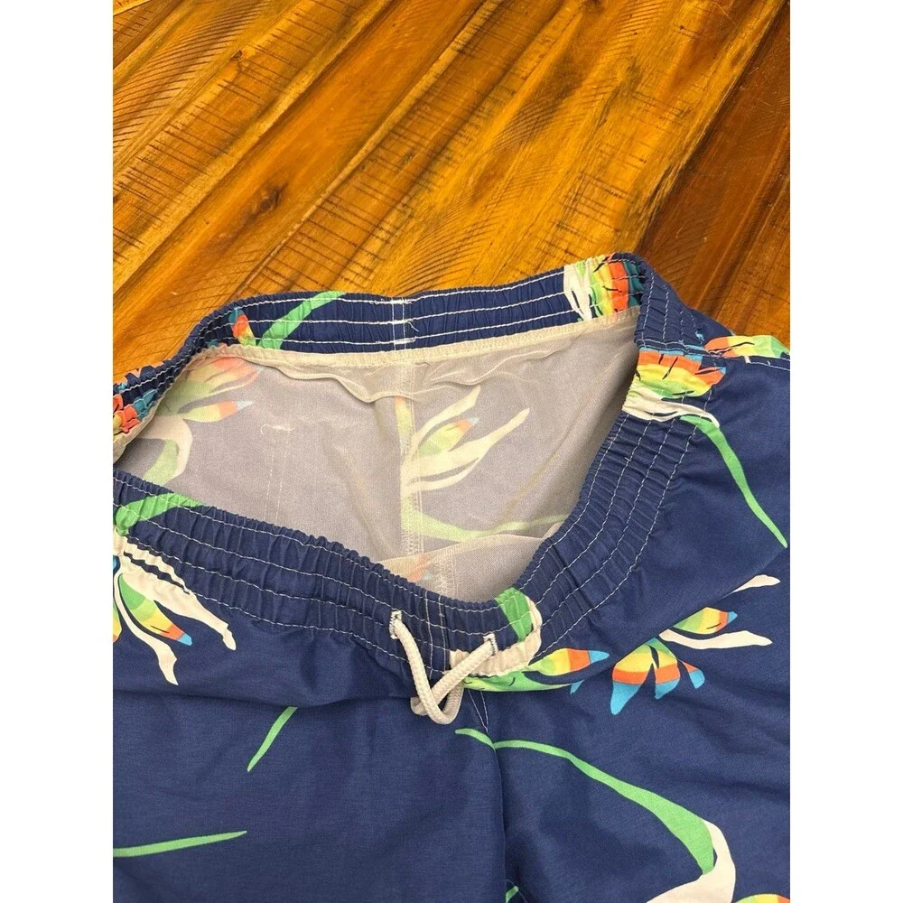 Chubbies Swim Trunks Mens XL Tagged L Navy Bird of Paradise 5” Inseam USA